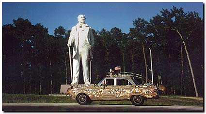 Belinda next to Sam Houston Statue